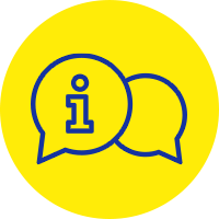 Sprechblasen mit Info-Piktogramm